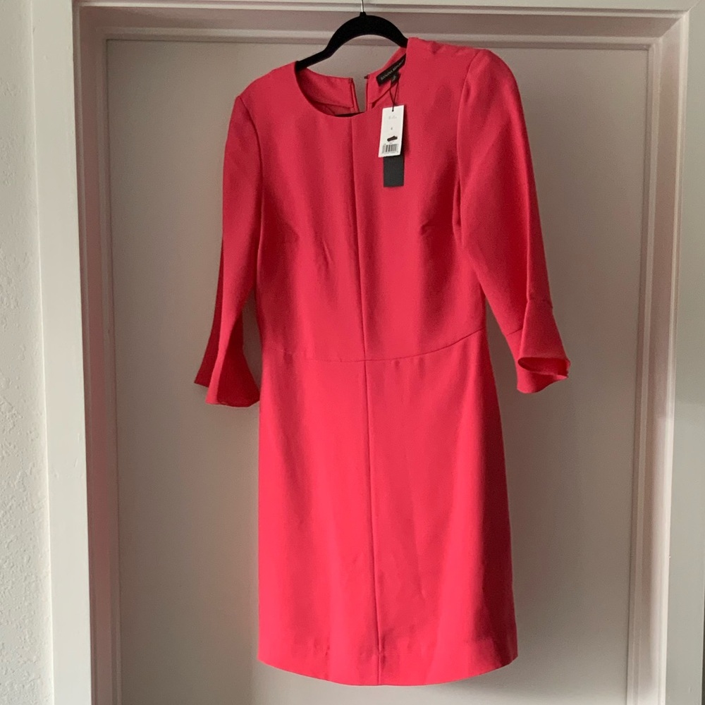 Coral Banana Republic Dress with Mid Bell Sleeves New W/ Tags